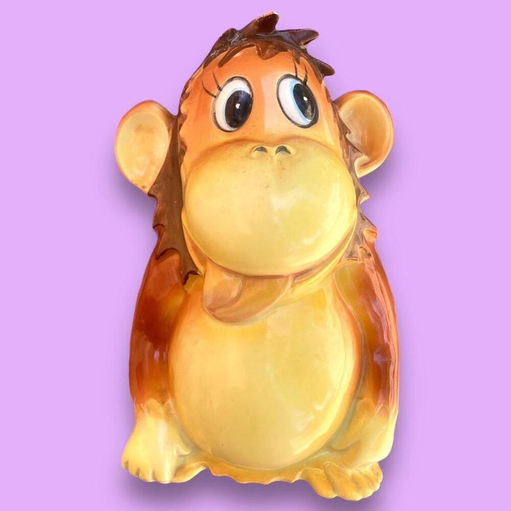 Vintage ceramic monkey planter
